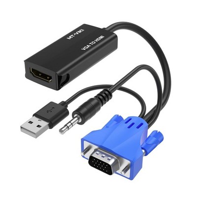 MT-VIKI VGA to HDMI Adapter with Audio 1080P Old PC to TV Monitor VGA Male to