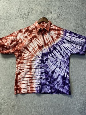 Signum Men's Button Shirt Size M Blue Red Sleeve Button Up /1527