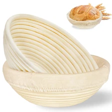 Banneton Bread Proofing Basket: 2 PCS Sourdough with Liner - round for Baking