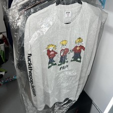 FTP Fck The Population Spliffy L/S Shirt Heather Grey Mens X-LARGE