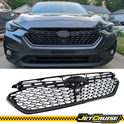 #ad Fits 24 26 Subaru Impreza Sport Style Front Bumper Upper Mesh Grille Gloss Black $104.99