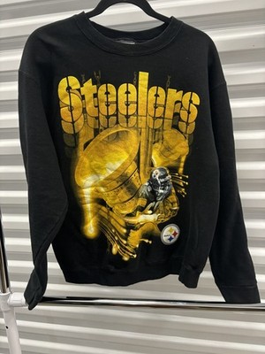 Vintage Pittsburgh Steelers Pro Player Crewneck Sweatshirt Black Size L NFL