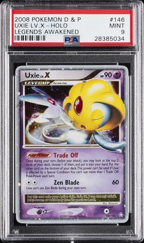 2008 POKEMON DIAMOND & PEARL LEGENDS AWAKENED #146 UXIE LV.X-HOLO PSA 9