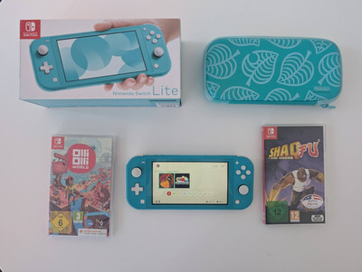Nintendo Switch Lite + OVP + 2 Spiele (Shaq Fu: A Legend Reborn Standar