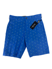 Walter Hagen Perfect 11 Golf Shorts Palm Clubs Print Sea Blue Size 32 New 10" In