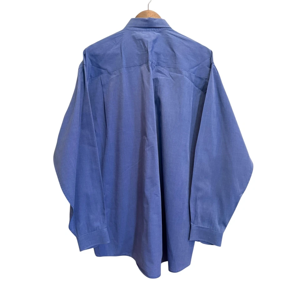 Camisa de vestir azul manga larga con botones talla grande Structure para hombre Foto 2 de 4