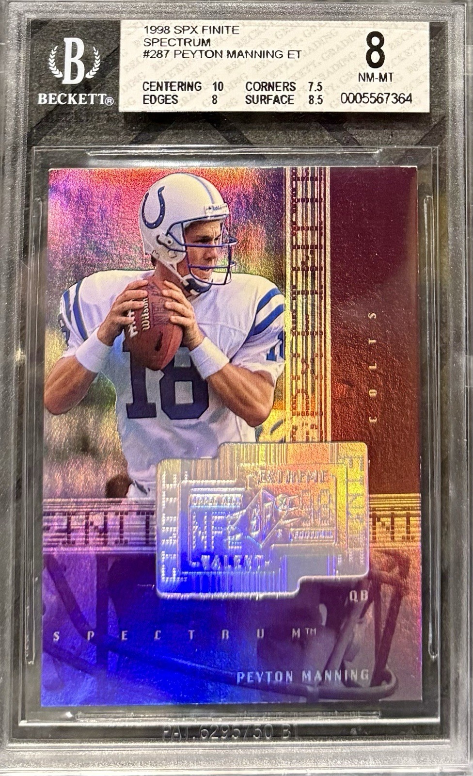 Peyton Manning SPx Finite Spectrum #287 Spectrum