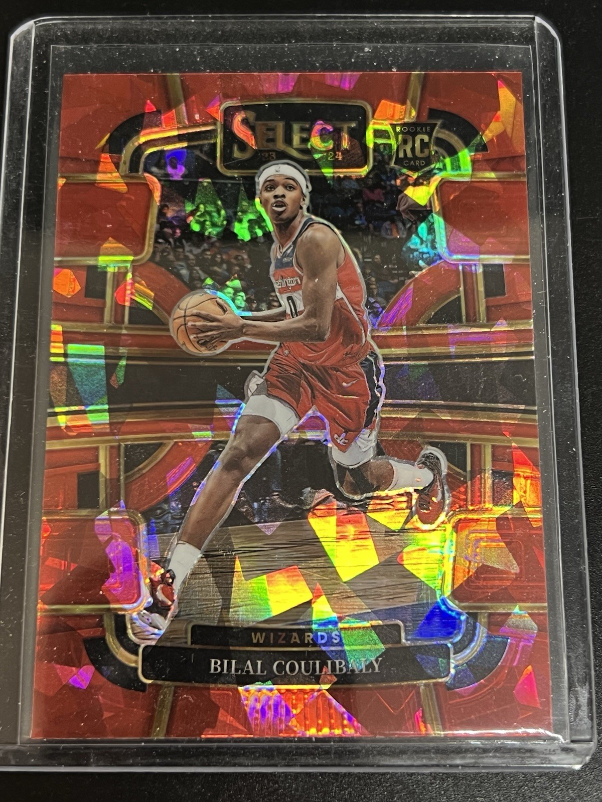 2023-24 Panini Select - Concourse Bilal Coulibaly #97 Red Cracked Ice Prizm (RC)