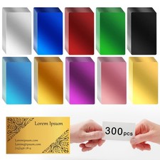 300 Pcs Metal Business Card Blanks Colorful Metal Business Cards for Customiz...