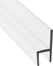CBW Frameless Shower Door Side Seal Strip H-Type 180 Degree 85'' Length, Clear 