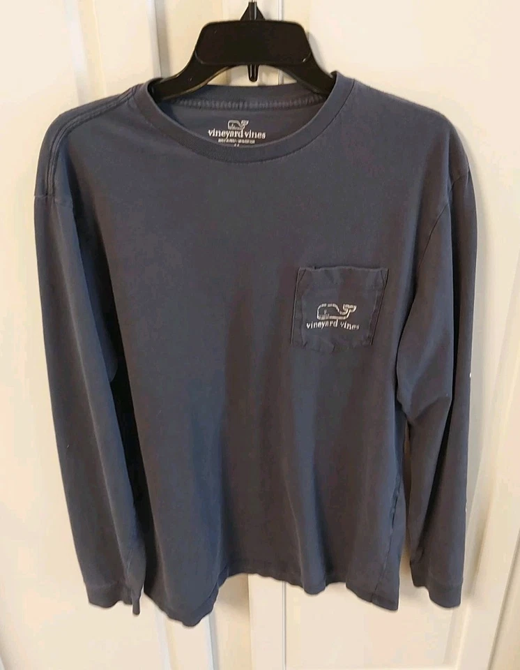 Camiseta Blazer Azul Elastizado Vineyard Vines Para Hombre Mediana M Manga Larga Bolsillo Foto 3 de 4