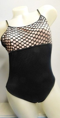 Westbay by Fashy Badeanzug Gr.40 Schwarz Mesh Lochmuster Beige Unterlegt