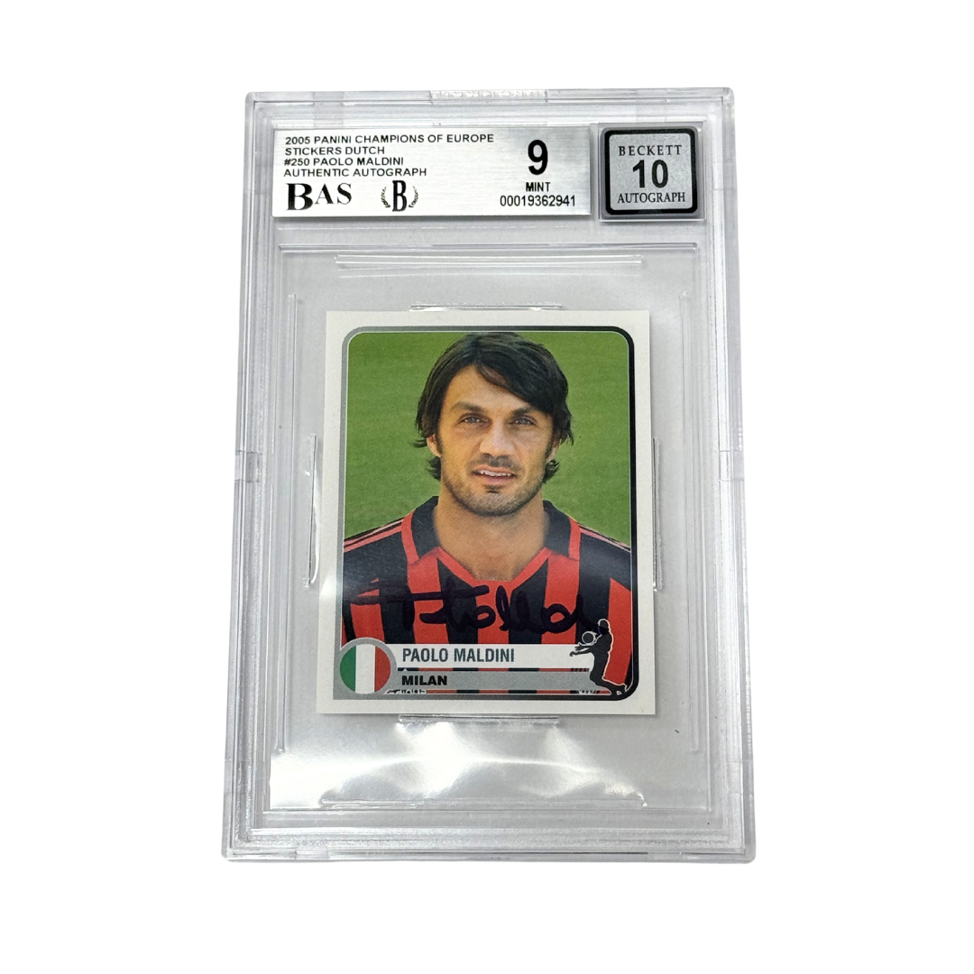 Paolo Maldini Signed 2005 Panini Champions of Europe – BGS 9