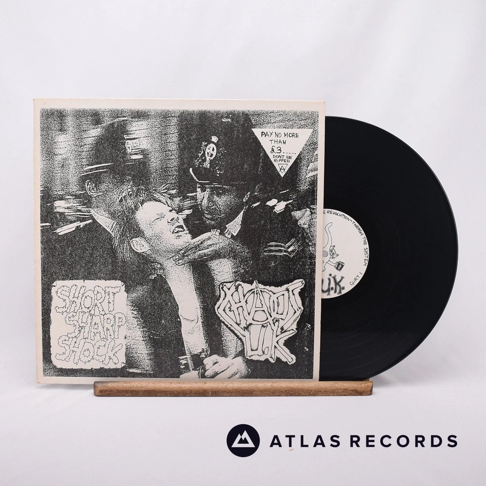 Chaos UK Short Sharp Shock A1 B1 First Press Mpo LP Album Vinyl Record - EX/VG+ Foto 2 de 4