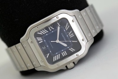 Cartier Santos WSSA0030 - 40mm Edelstahl blaues Zifferblatt Automatik Uhr