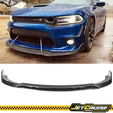 Fits 15-23 Dodge Charger SRT V3 Style Carbon Look Front Bumper Lip Splitter 4PCS