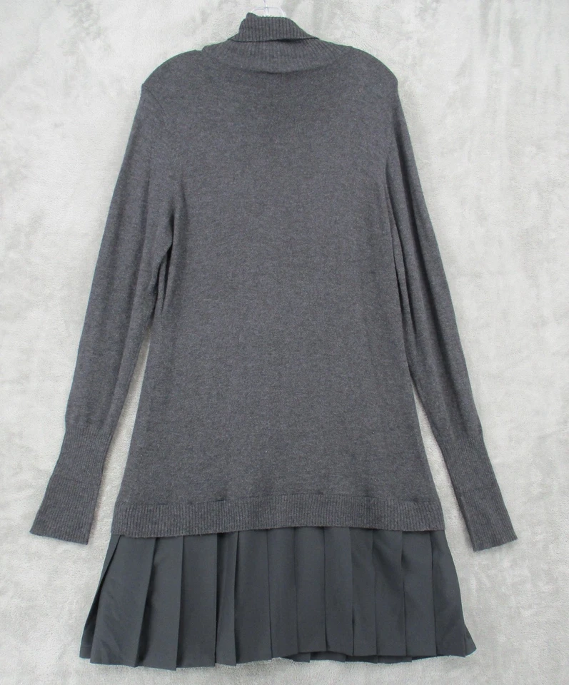 Vestido Suéter Suave Envolventes Grande Angora Plisado Falda Cuello Alto Pullover Foto 2 de 4