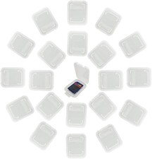Plastic Memory Card Storage Case Compatible with SD MMC/SDHC PRO Duo White 20