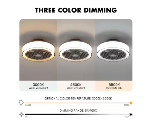 ANTOINE 16 in. Smoky Gray Low Profile Ceiling Fan w/ Dimmable LED Light & Remote - Image 3 of 4