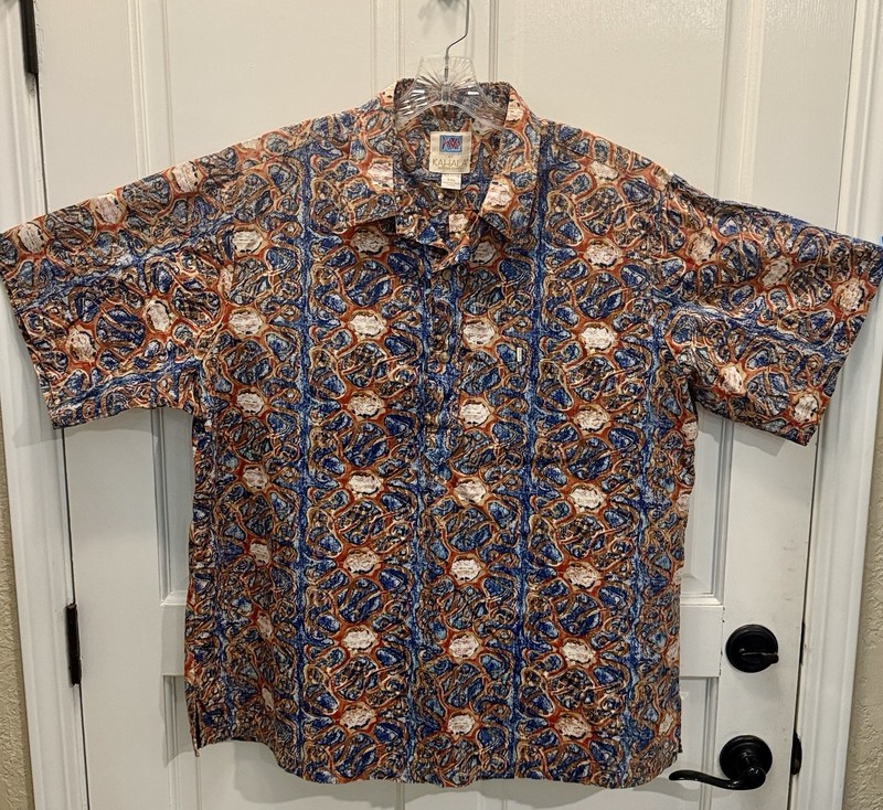 Kahala Hawaiian Shirt Mens 2XL  Button Up Avi Collection Handcrafted In Hawaii