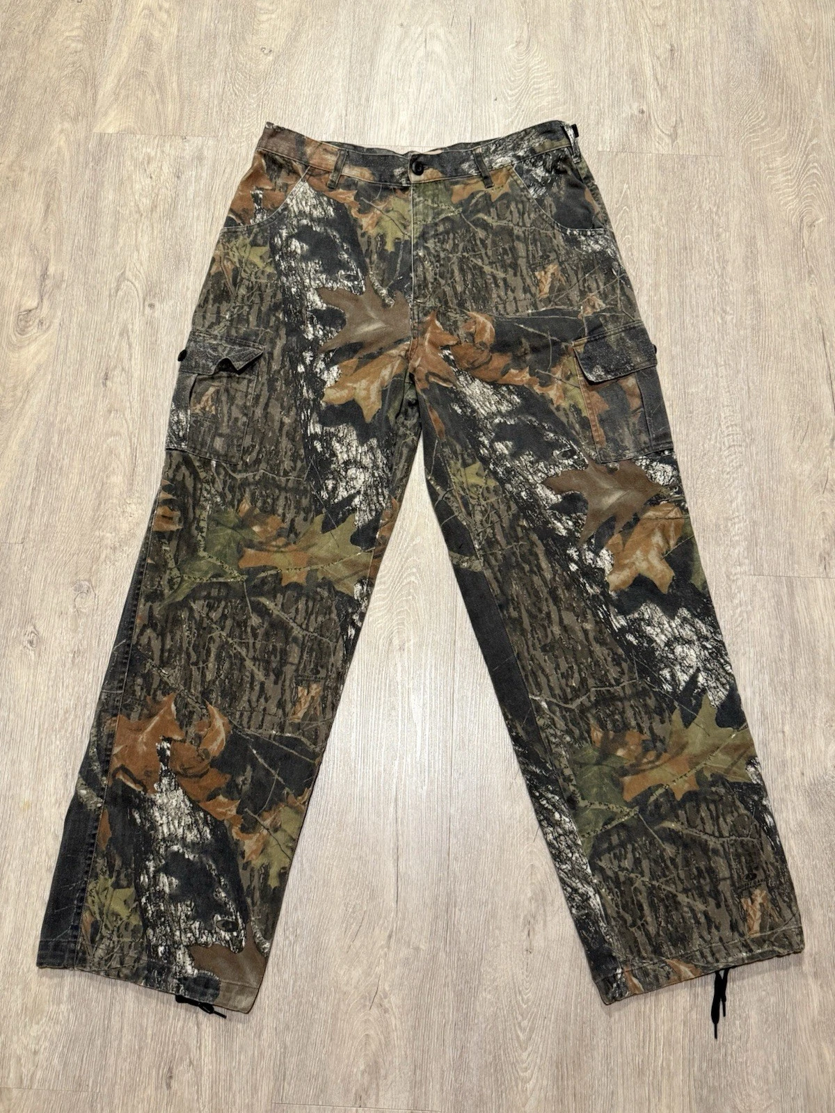 Fieldstaff Camo Cargo Pants Men L 30-36 In X 32 Hunt Fish Y2K Mossy Oak Loose