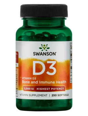 SWANSON PREMIUM VITAMIN D3 HÖCHSTE POTENZ 5000 IU 250 SOFTGELS