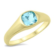 Blue CZ Minimalist Ring New .925 Sterling Silver Band Sizes 5-12