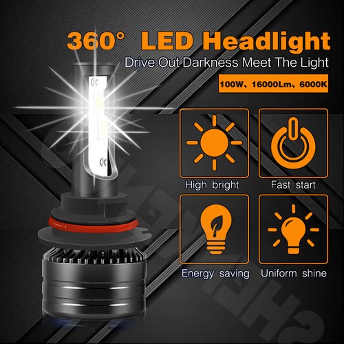 For Caprice 1991-1996 6000K 2X Front LED Headlight Bulbs High-Low Beam - Picture 2 of 8