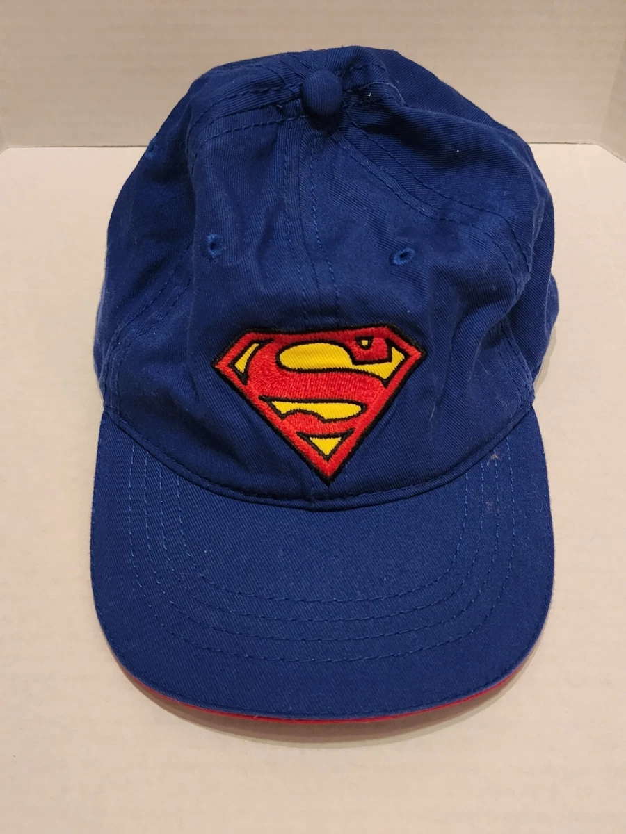 Superman DC Comics Fitted Hat Cap Boys Kids Youth Large Blue Red