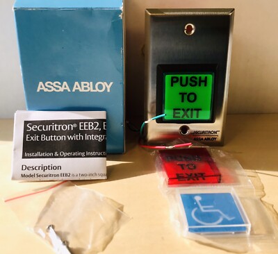 Assa Abloy, EEB2 Emergency Exit Button, SG-w/ 30 Sec. Timer, Green / Red Lens
