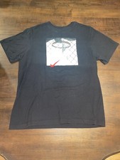 Nike Swoosh Logo Basketball Photo Print Shirt - Mens Large
