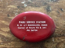 QUIKOIN RUBBER Squeeze Coin Purse PAULI SERVICE STATION Massillon Oh Rt 93 & 241