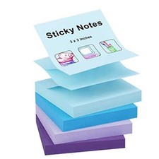 400 Sheets Pop-up Sticky Notes, 3 x 3 Inches, 4 Pads Assorted 4 Watercolors