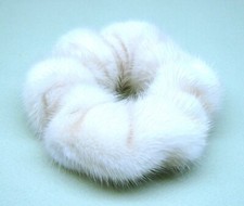 Handmade real MINK fur scrunchie ponytail holder hair tie accessories / elastic