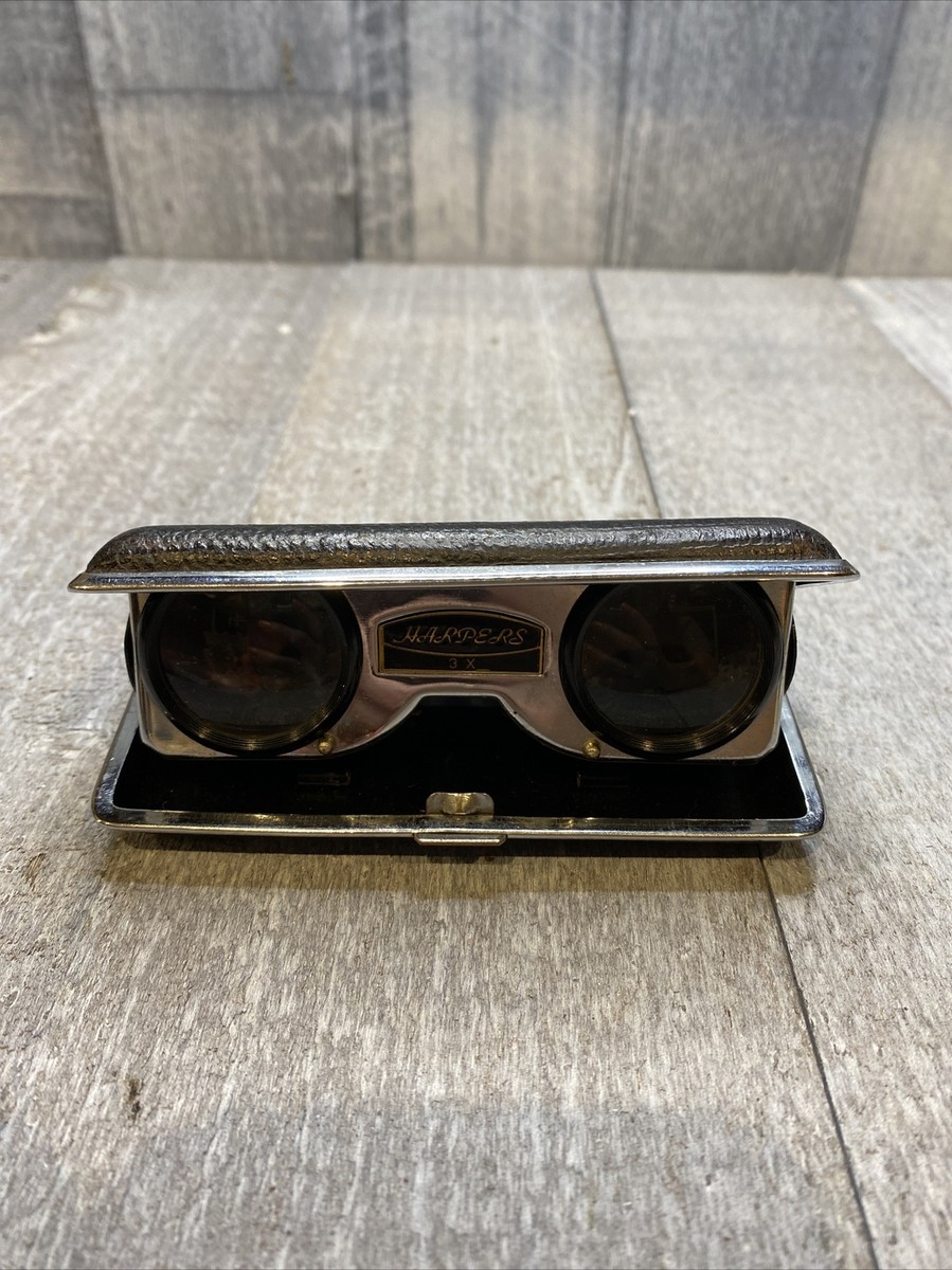 Vintage Harpers 3x Pocket Binoculars Opera Glasses Lens Folding | eBay