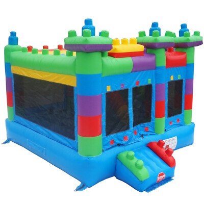 Hapcap PVC Semi Commercial  Bounce house with Built in slide without Air Blower