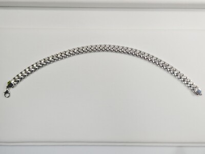 10 ZOLL KORB FUSSKETTCHEN ECHT 925 STERLINGSILBER 14K WEISSGOLD FINISH