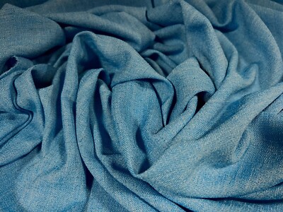 Linen look Textured Woven Trouser Dress Fabric, Per Metre - Electric Blue |  eBay
