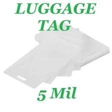 100 Luggage Tag 5 Mil Laminating Pouches Sleeve With Slot 2.5 x 4.25 EXTRA CLEAR