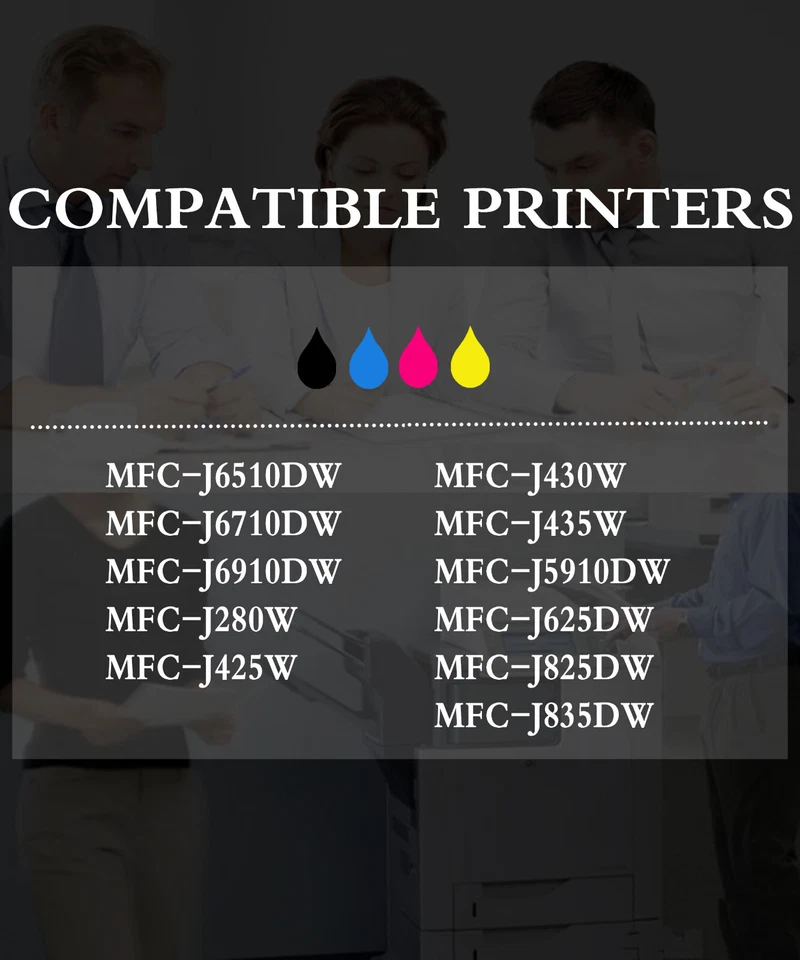 10-pack LC75 ink set fits MFC-J430W MFC-J6910DW MFC-J825DW LC75 4B2C2M2Y - Image 2 of 2