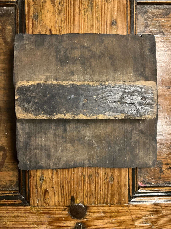 Старинный деревянный печатный блок пейсли ручная резьба текстильная ткань штамп Индия - Изображение 2 из 2