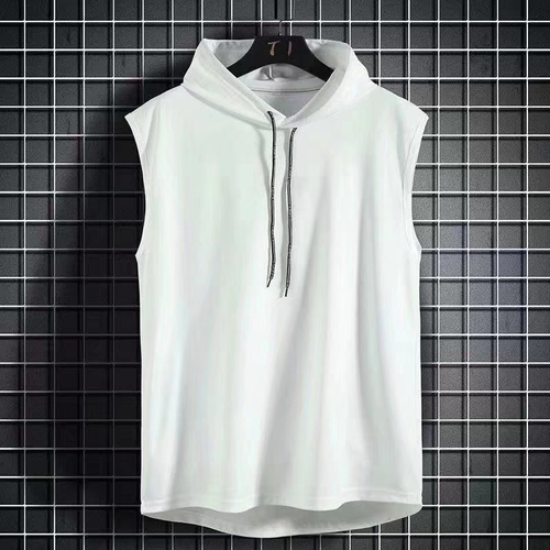 Hooded Vest Men's Hooded Sleeveless T-shirt Men's Hoodie Hoodie Summer Vest