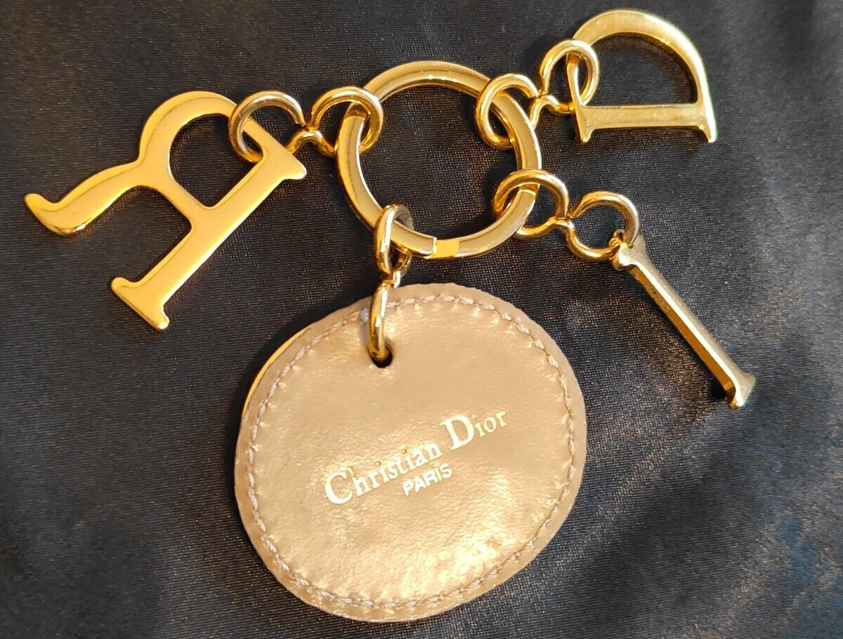 Dior Logo Bag charm Keyring Key Chain Gold Plated Metal | eBay