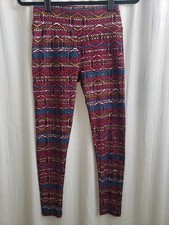 LulaRoe Colorful Geometric Pattern Mid Rise Women's One Size OS Leggings Tribal