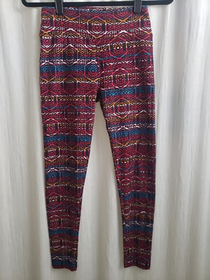 LulaRoe Colorful Geometric Pattern Mid Rise Women's One Size OS Leggings Tribal