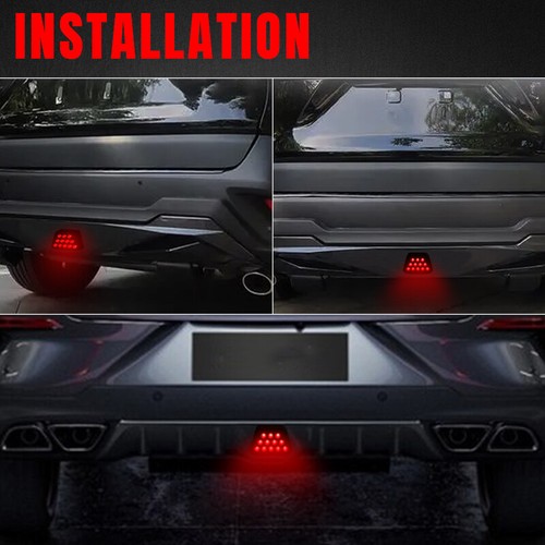 Tercera luz de freno trasera trasera 12 LED rojo estroboscópico piloto parada antiniebla DRL lámpara universal - Imagen 9 de 9