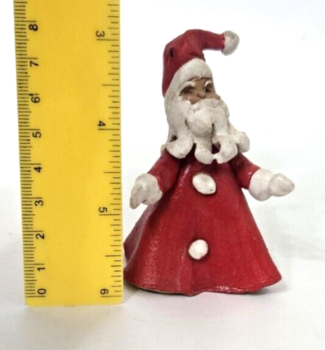 Vintage Clay Santa Figurine / Ornament Artisan Signed Mpaylay '76 3 inch - Picture 3 of 7