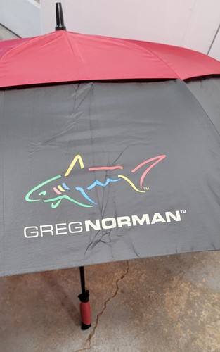 Greg Norman Shark 60" Double Canopy Folding Golf Umbrella Vented Automatic Open