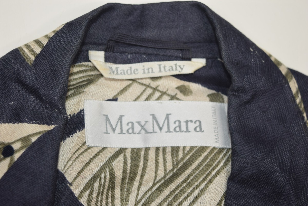 Max & Mara Top Womens 42 US 12 Linen Blend Floral Kimono Beach