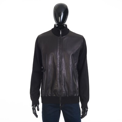 ZILLI 3650 $ Pullover-Cardigan mit durchgehendem Reißverschluss - Lederfronte...